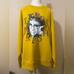 Elton John x Teddy Fresh Collab Embroidered Pull Over Sweatshirt Crewneck Size L